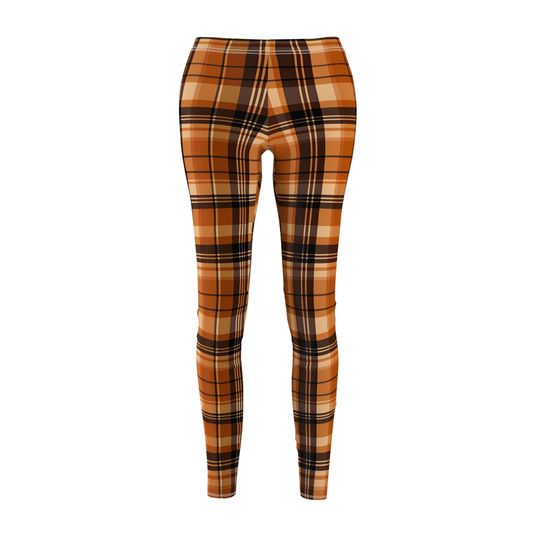 Autumn Checkered Leggings for Women – Casual Fall Look
