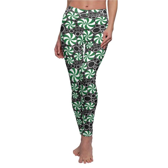 Green Peppermint Abstract Leggings
