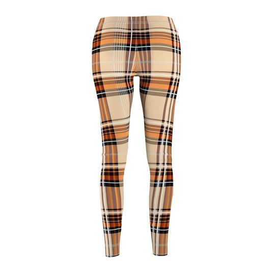 Soft Autumn Plaid Leggings – Perfect for Relaxed Fall Days