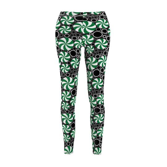 Green Peppermint Abstract Leggings