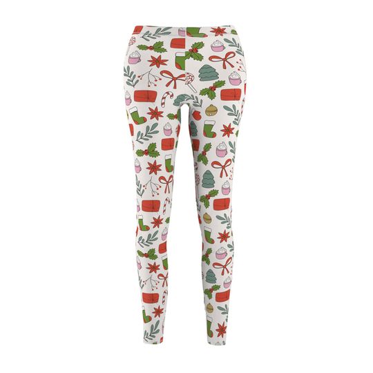 Festive Christmas Leggings | Seasonal Pattern Yoga Pants | Holiday Workout Wear