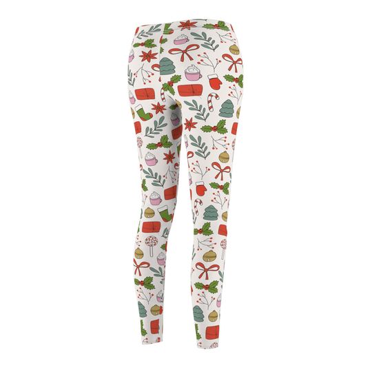 Festive Christmas Leggings | Seasonal Pattern Yoga Pants | Holiday Workout Wear