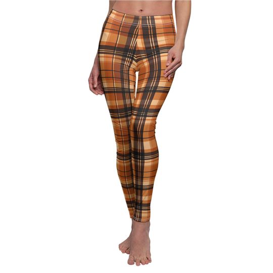 Autumn Checkered Leggings for Women – Casual Fall Look