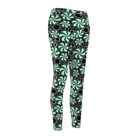 Green Peppermint Abstract Leggings