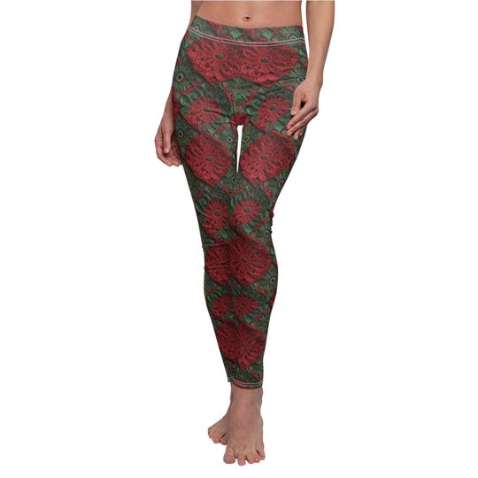 Christmas Lace Pattern Crochet Leggings