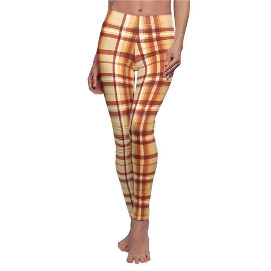 Classic Autumn Plaid Leggings – Perfect for Fall Season