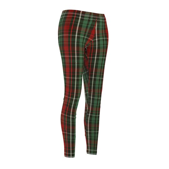 Red and Green Tartan Leggings | Cozy Christmas Activewear | High Waist Yoga Pants