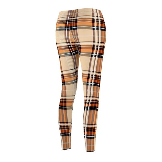 Soft Autumn Plaid Leggings – Perfect for Relaxed Fall Days