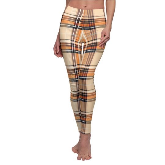Soft Autumn Plaid Leggings – Perfect for Relaxed Fall Days