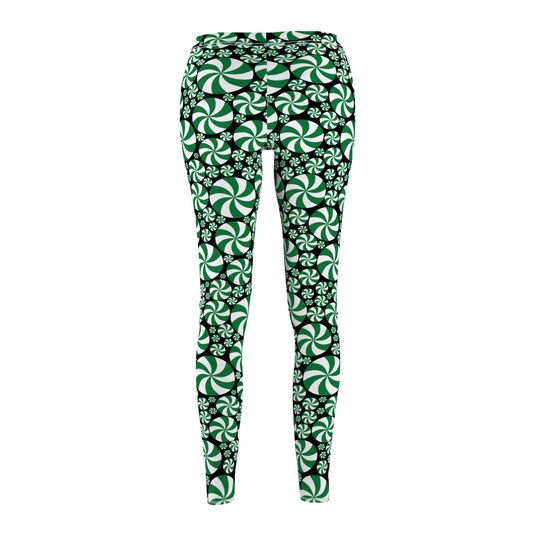 Green Peppermint Leggings in black