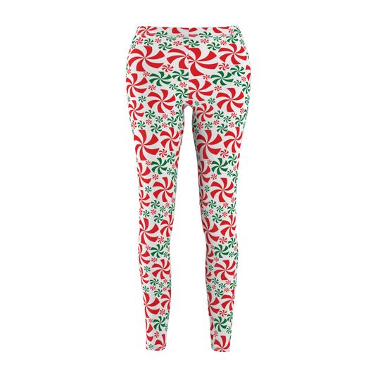 Red and Green Peppermint Leggings