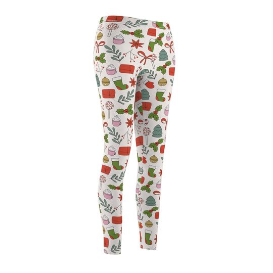 Festive Christmas Leggings | Seasonal Pattern Yoga Pants | Holiday Workout Wear