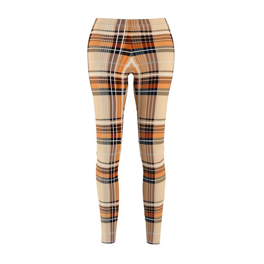 Soft Autumn Plaid Leggings – Perfect for Relaxed Fall Days