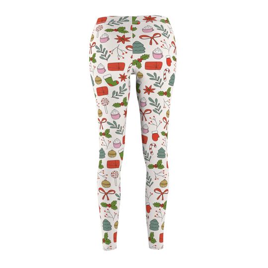 Festive Christmas Leggings | Seasonal Pattern Yoga Pants | Holiday Workout Wear