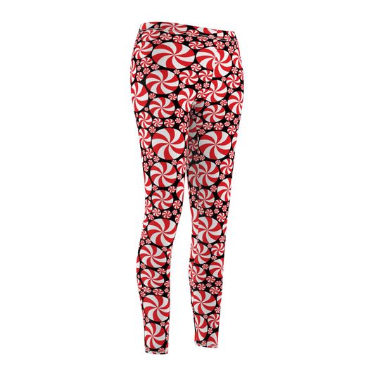 Red Peppermint Leggings in black