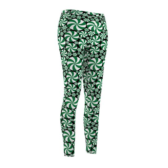 Green Peppermint Leggings in black