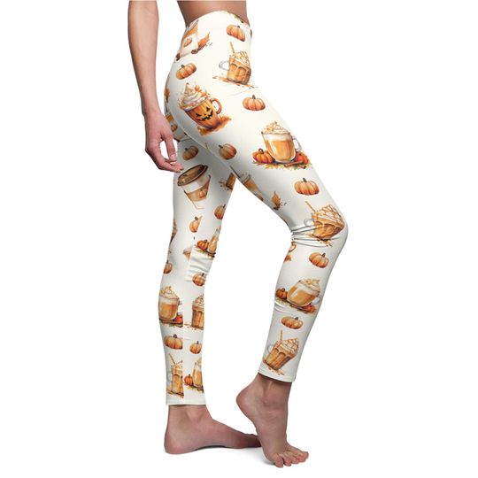 Pumpkin Spice Fall Inspired Graphic Print Women’s Leggings