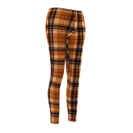 Autumn Checkered Leggings for Women – Casual Fall Look