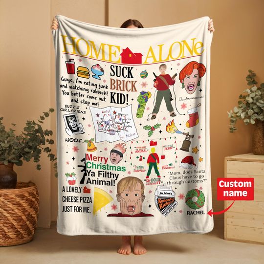 Home Alone Christmas Blanket: Custom Movie, Holiday Decor