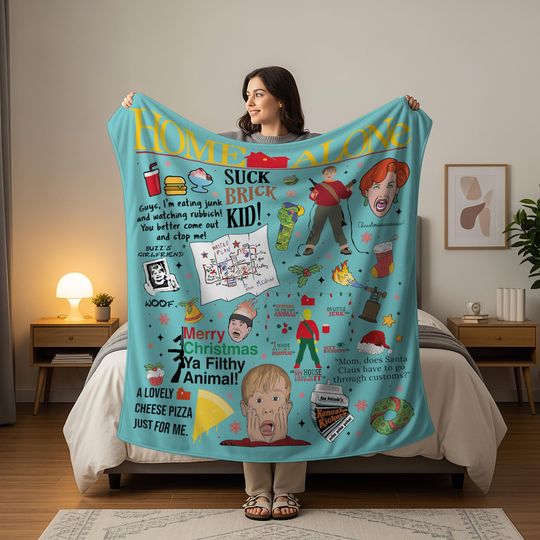 Home Alone Christmas Blanket: Custom Movie, Holiday Decor