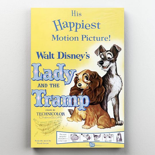 Vintage Disneyland Lady And The Tramp Attraction Poster