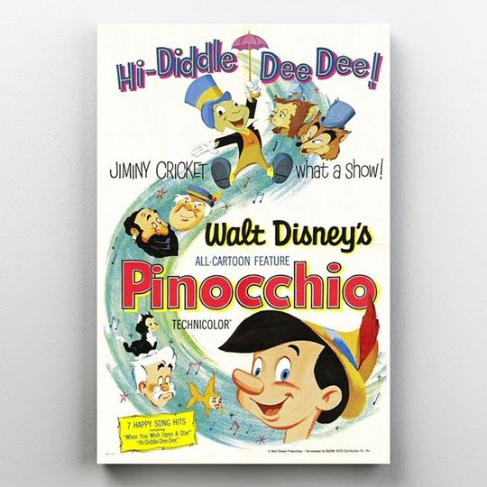 Disney Pinocchio Animated Character Premium Matte Vertical Poster