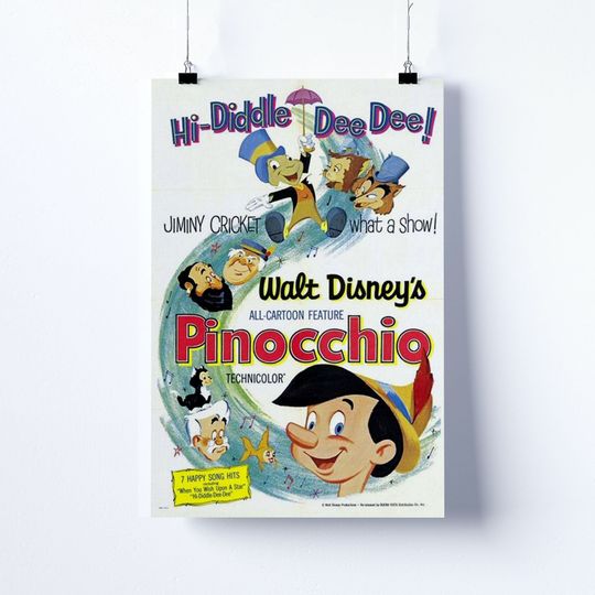 Disney Pinocchio Animated Character Premium Matte Vertical Poster