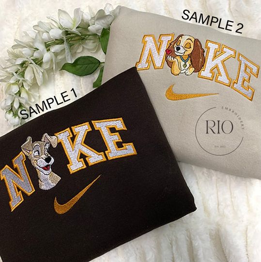 Lady and The Tramp Embroidered Sweatshirt Dog Couple