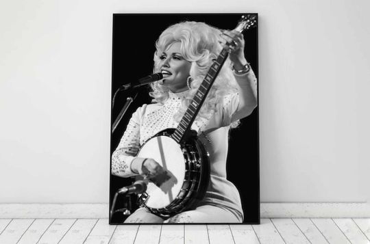 Dolly Parton Playing Banjo Poster