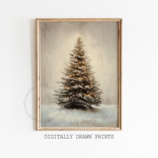 Vintage Christmas Tree Wall Art