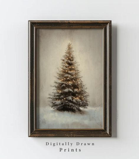 Vintage Christmas Tree Wall Art