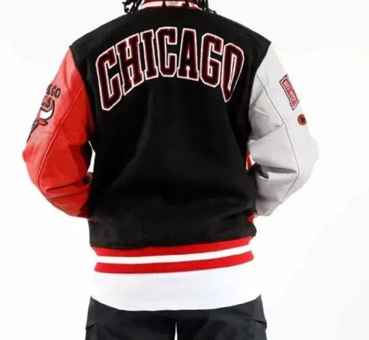 Men's Chicago Bulls NBA Wool & Leather Baseball Jacket