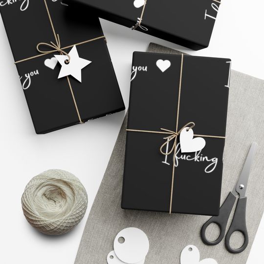 I F'n Love You wrapping paper, Valentines Day Engagement Wrapping Paper, Anniversary Wrapping Paper, Funny Gift wrap for him or her