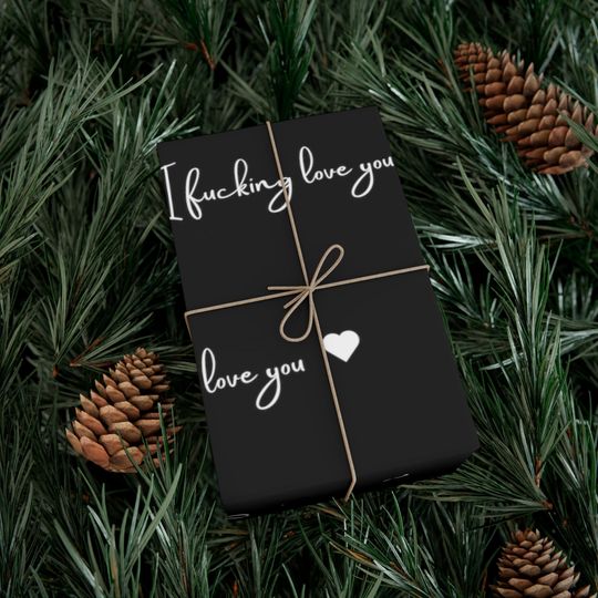 I F'n Love You wrapping paper, Valentines Day Engagement Wrapping Paper, Anniversary Wrapping Paper, Funny Gift wrap for him or her