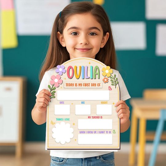 Customized Back to School Sign, First Day of School Sign, Last Day of School Sign, Back to School Photo, Personalized Kids School Board Sign
