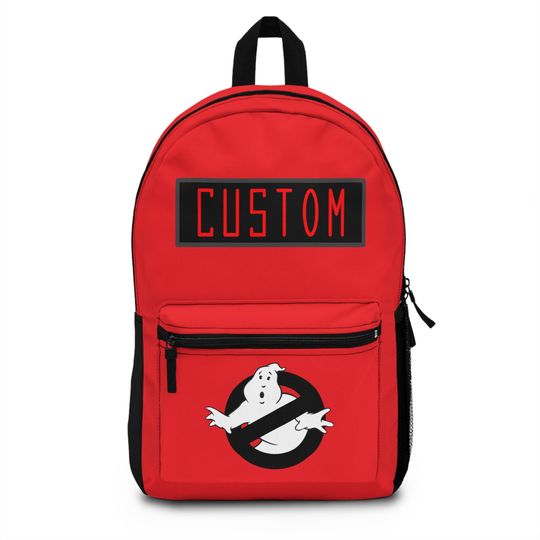 Ghostbusters Red & Black Logo Personalized Backpack, Custom Name Bag, School Backpack, Kids Bag, Ghostbusters Fan Gift