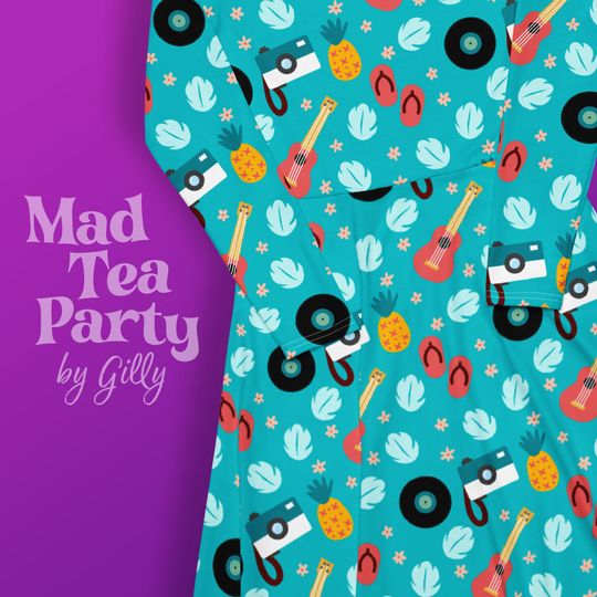 Lilo-inspired long sleeve midi dress with pockets