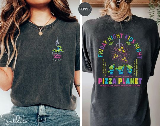 Disney Aliens Pizza Planet Double Sided Shirt