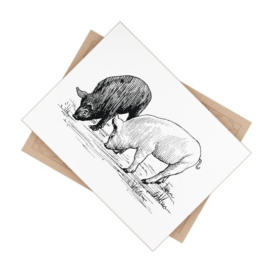 Ceramic Photo Tile with Pig Artwork – Country Style Decoration
