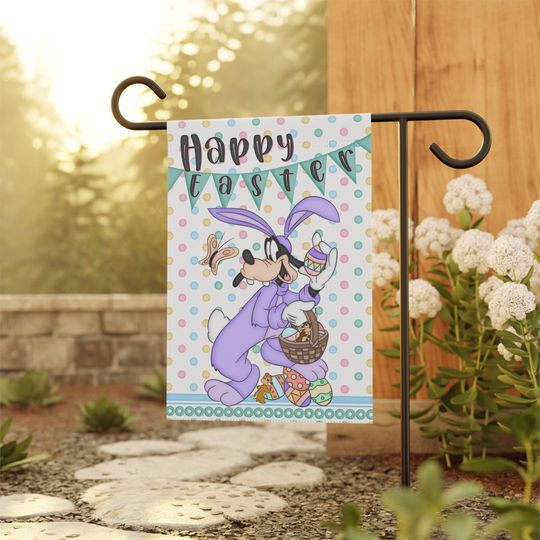 Disney Goofy Easter Home , Unique Home and Garden Flag, Disney Garden Flag