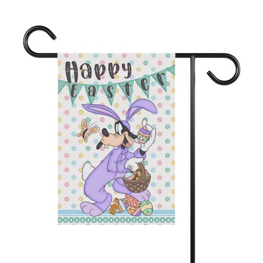 Disney Goofy Easter Home , Unique Home and Garden Flag, Disney Garden Flag