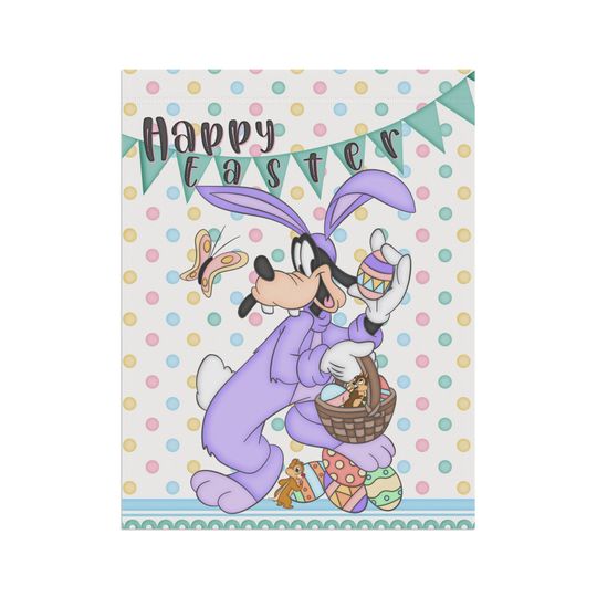 Disney Goofy Easter Home , Unique Home and Garden Flag, Disney Garden Flag