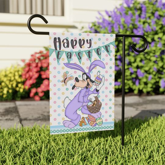 Disney Goofy Easter Home , Unique Home and Garden Flag, Disney Garden Flag