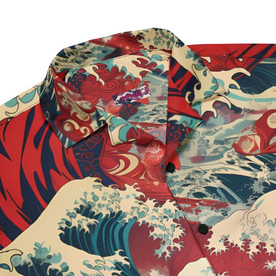 Premium Lightweight Button-Up Shirt "Red Horizon"