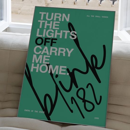 All The Small Things by B182 Poster, type poster, B182 lyric print