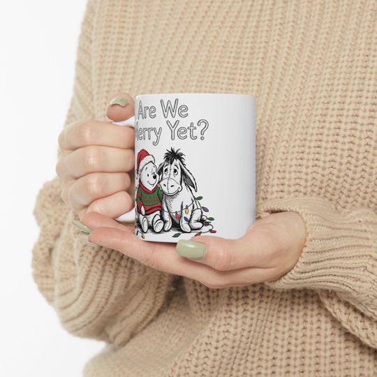Are We Merry Yet? Mug  Classic Winnie-the-Pooh and Eeyore Christmas Cup