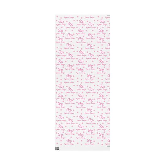 Pink Hello Kitty Bow & Snowflakes Wrapping Paper with Dancer Pattern