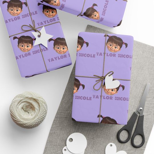 Boo From Monsters Inc Wrapping Paper | Personalized Gift Wrap