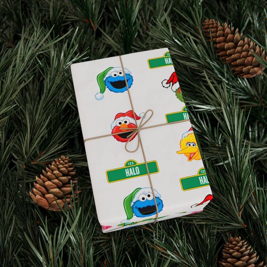 Sesame Street Wrapping Paper Holiday Pattern