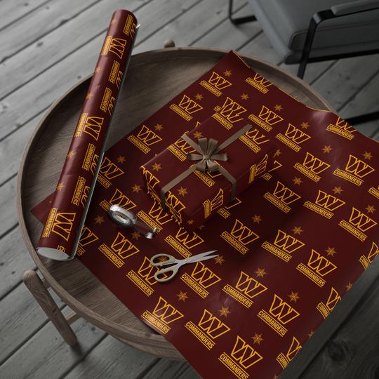 Washington Commanders Pattern Wrapping Papers | Burgundy Gift Wrap Roll